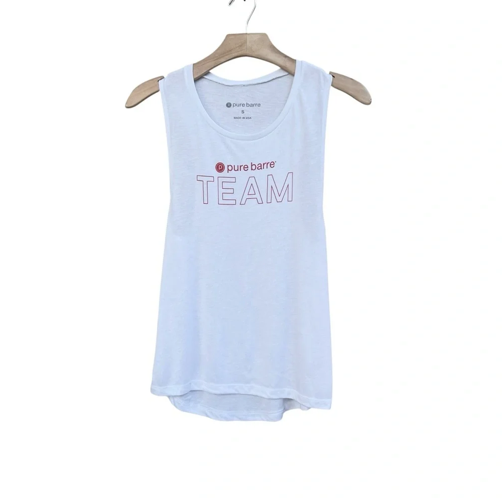 Pure Barre TEAM White Muscle T-Shirt Women’s Size Small New with Tags